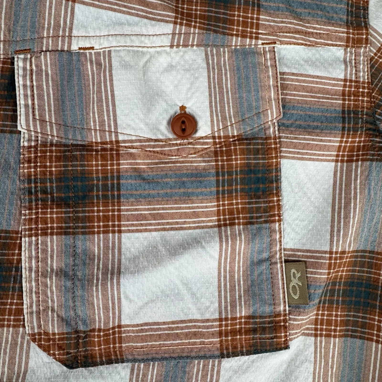 outdoor-research wanderer nylon plaid short sleeve pockets shirt