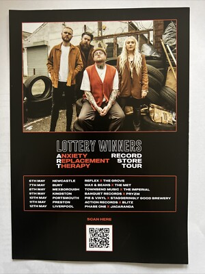 LOTTERY WINNERS Souvenir Concert Flyer Anxiety Replacement Therapy UK Tour 2023
