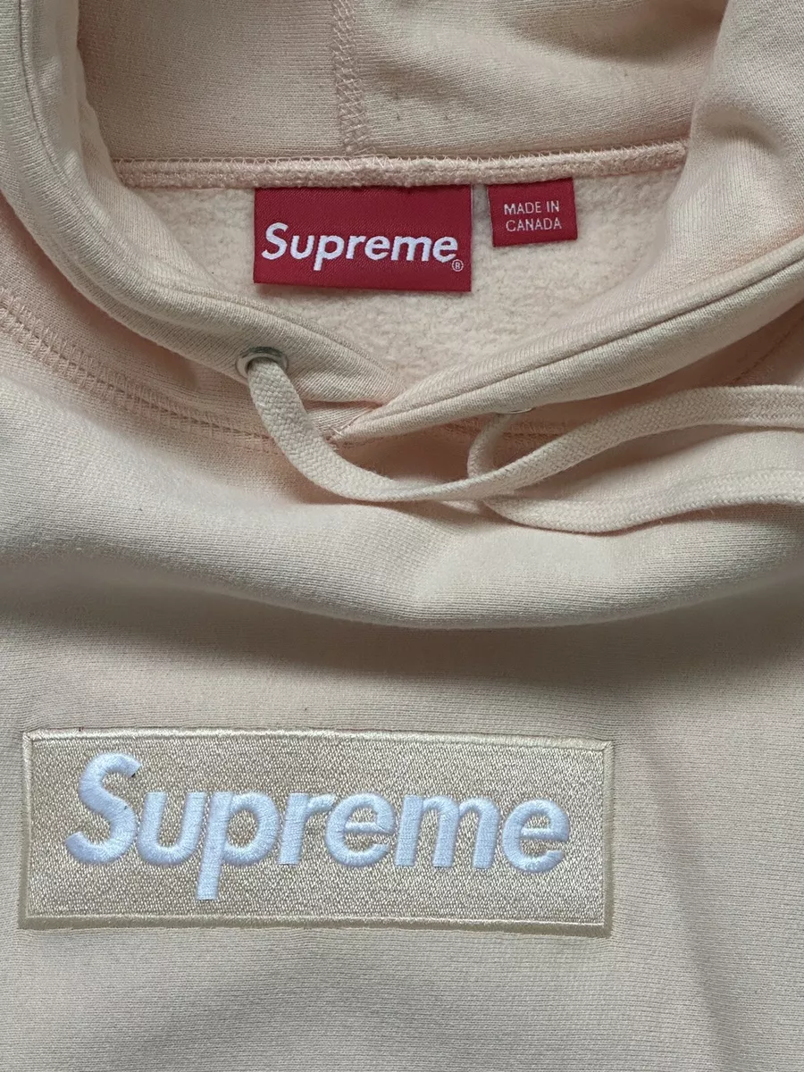 supreme box logo hoodie grey sweatshirt M fw16