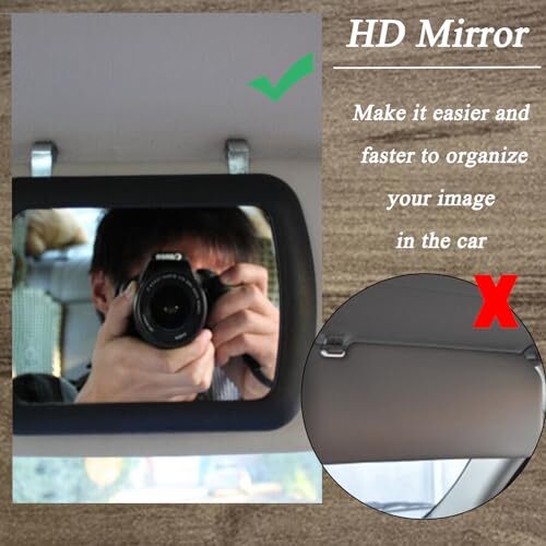 ZXGHIJJ Sun Visor Mirror, Car Makeup Vanity Mirror,Car Visor Mirrors,Car - Bild 4 von 7