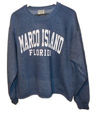 Vtg Marco Island Florida Pacific  Co Sweatshirt Sweater Blue Adult Womens Sz L