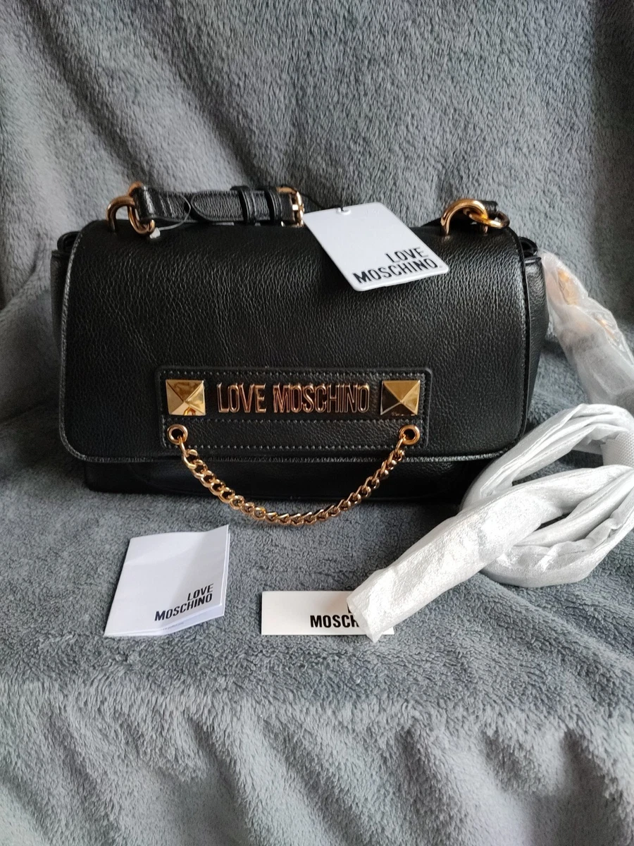 Love Moschino Women's Gold Chain Detail Shoulder Bag - Black BNWT