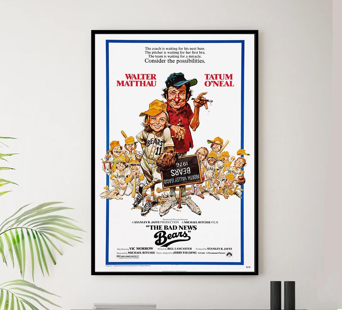 The Bad News Bears 1976 v2 - Vintage Sports Classic Movie Poster