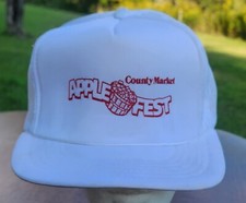 Yupoong Apple Fest County Market Trucker Hat Mesh Back Snapback Adjustable Rope
