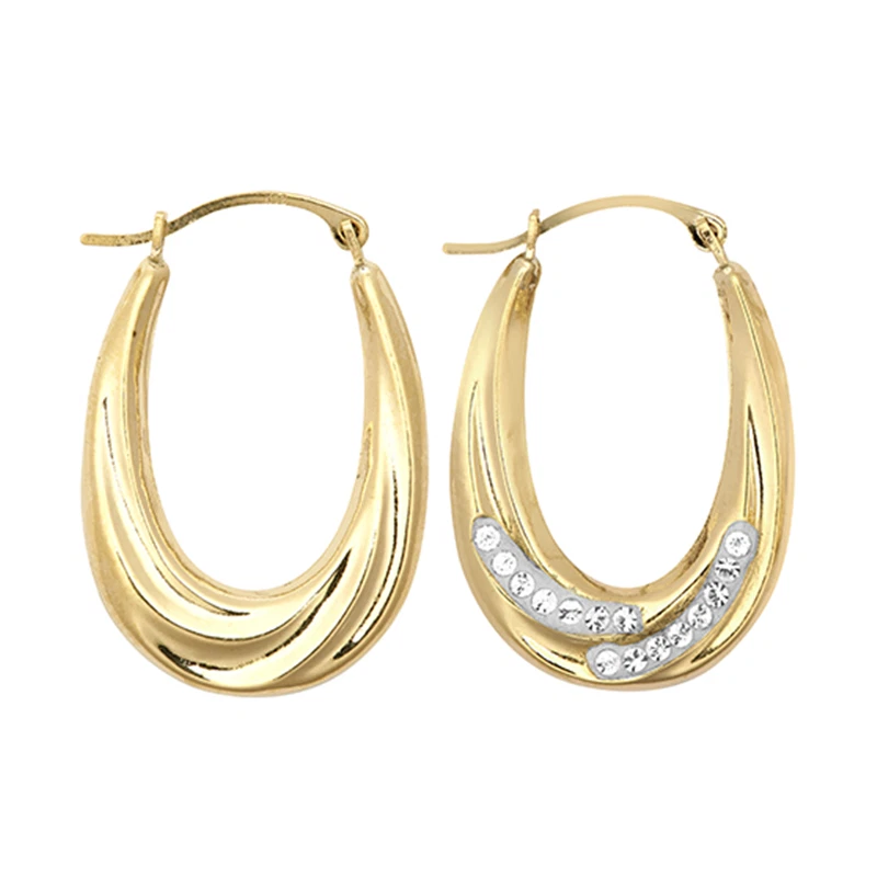 Crystal creole earrings sale