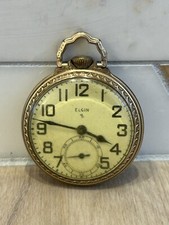 Vintage ELGIN 10K Rolled GOLD PLATE POCKET WATCH