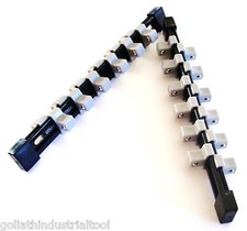 2 GOLIATH INDUSTRIAL 1/2" ABS DOUBLE SIDED SOCKET RAIL HOLDER ORGANIZER SR12DS