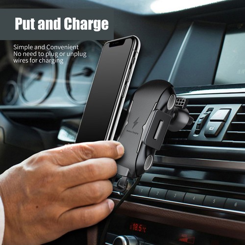 2 IN 1 Wireless Car Charger Fast Charging Car Mount Automatic Clamping Holder US - Picture 9 of 10