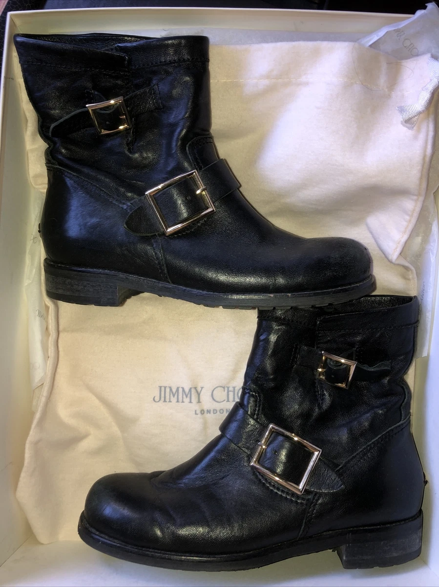 Jimmy choo youth sales leather biker boots