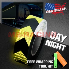 Arrow Black Neon Yellow Conspicuity Tape 2"x120' Reflective Safety Truck Boat