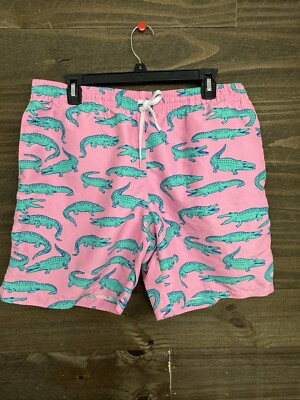Chubbies Swim Trunks Mens Large Pink Shorts Alligator Glades Mesh