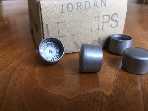 VINTAGE 1940 NEW OLD STOCK Set Of 4 Jordan #4 Leg Furniture Leg Tips 5/8" - Picture 2 of 3