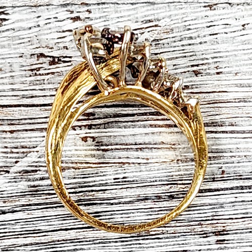 Anillo de diamantes vintage modernista de oro amarillo de 18 quilates de 1 quilates 7 diseñadores de lujo - Imagen 6 de 9