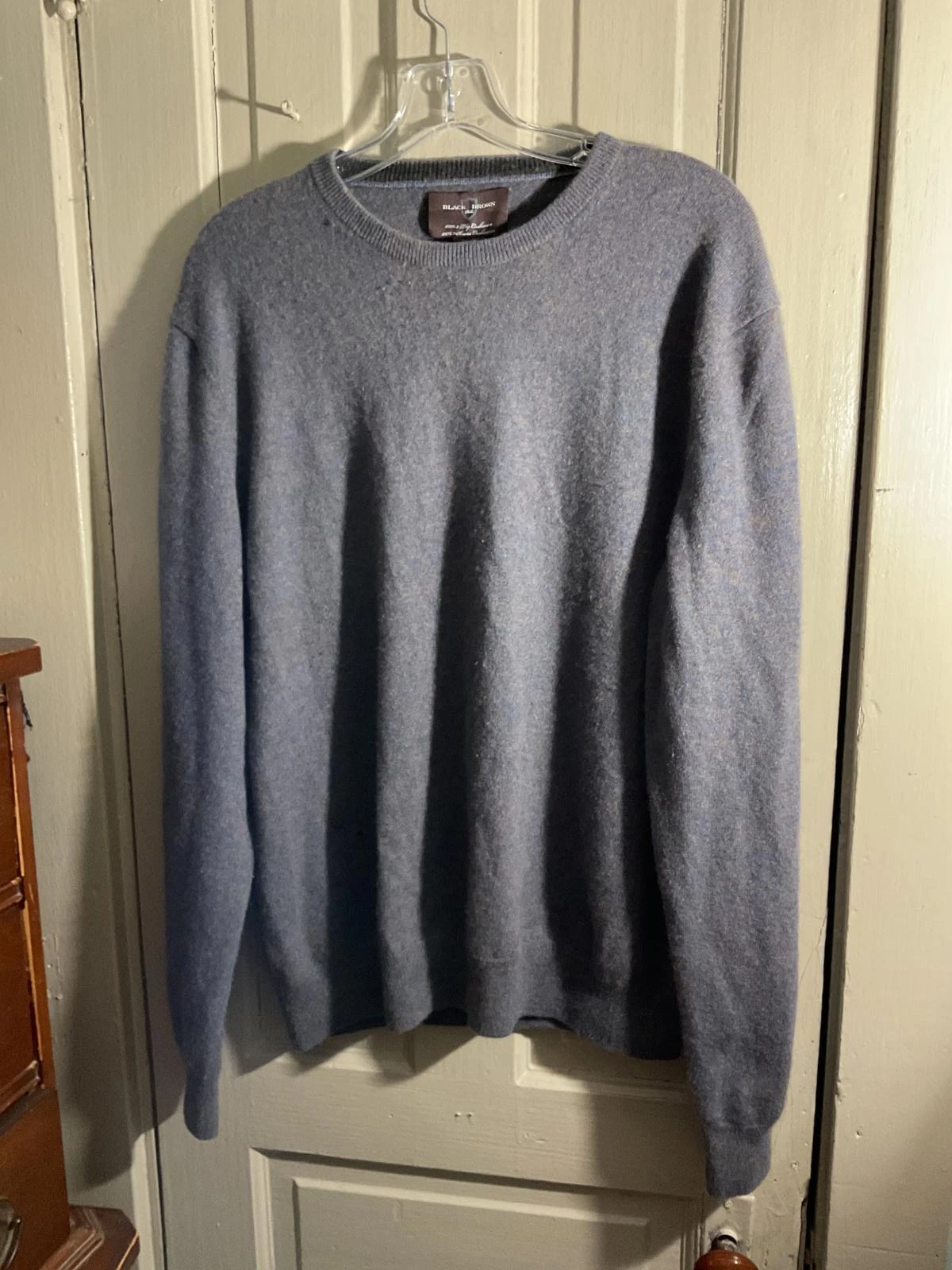 Elégant pull en cachemire noir et marron   XL/TG   100% pur cachemire