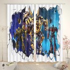 Robot Blue Root Shaving 3D Curtain Blockout Photo Printing Curtains Drape Fabric