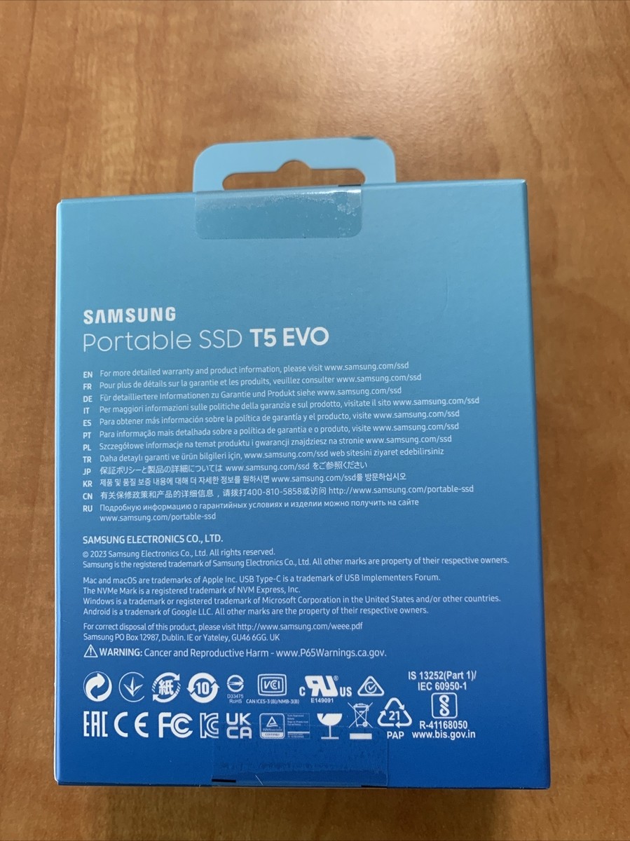 New Samsung Portable SSD T5 EVO USB 3.2 8TB Black MU-PH8T0S New Samsung Portable SSD T5 EVO USB 3.2 8TB Black MU-PH8T0S