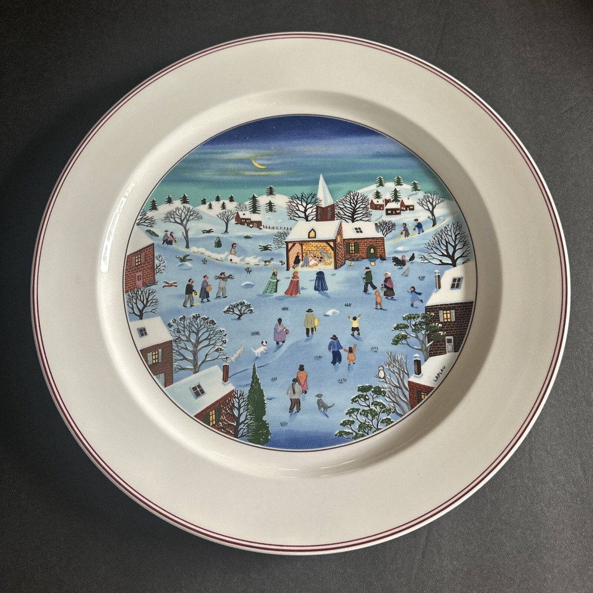 New Villeroy & Boch 12 1/8” Wide Naif Christmas Charger Plate