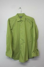 Kenneth Cole Reaction Slim Fit Long Sleeve Button Down Shirt Men's Size 17 Green