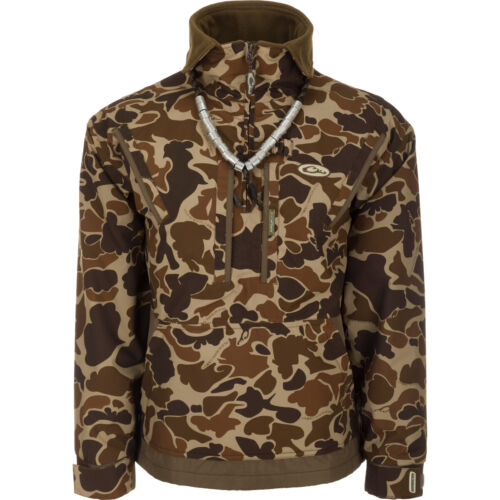 Drake Waterfowl MST Waterproof Fleece-Lined 1/4 Zip Jacket Old School Camo - Picture 9 of 13