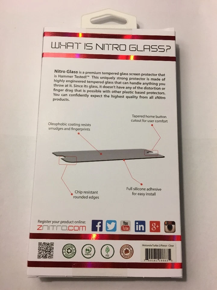 ZNITRO Tempered Glass Screen Protector For Motorola Droid Turbo 2, CLEAR - Image 2 of 4