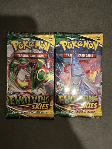 2 x Pokémon TCG Sword & Shield Evolving Skies Booster Packs