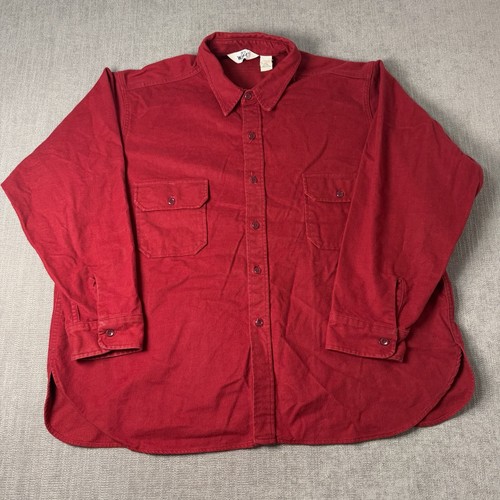 Woolrich, Vintage Woolrich Shirt Mens 3XL Red Chamois Cloth Flannel Made In USA Button Up