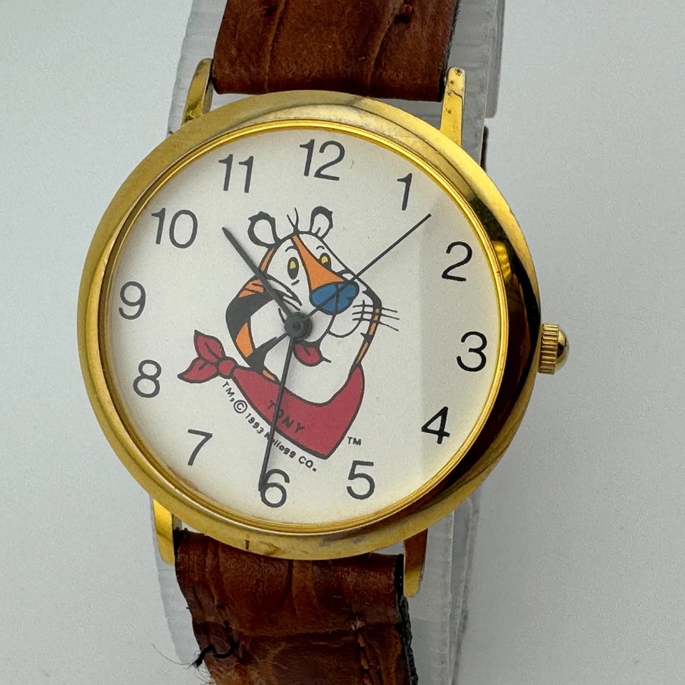 Reloj de Cuarzo Kellogg Tony Vintage Hombre Tono Dorado Cuero Delgado Analógico Batería Nueva Foto 2 de 4