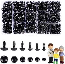 120 or 700 Pcs Black Plastic Crochet Safety Eyes with Washers for 6-14mm Stuffed