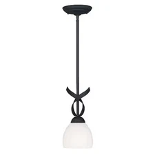 LIVEX LIGHTING 4750-04 Brookside 1 Light Black Mini Pendant