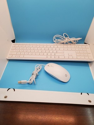 HP Lifestyle USB Wired Keyboard White & Pair of Mouse Fully Tested