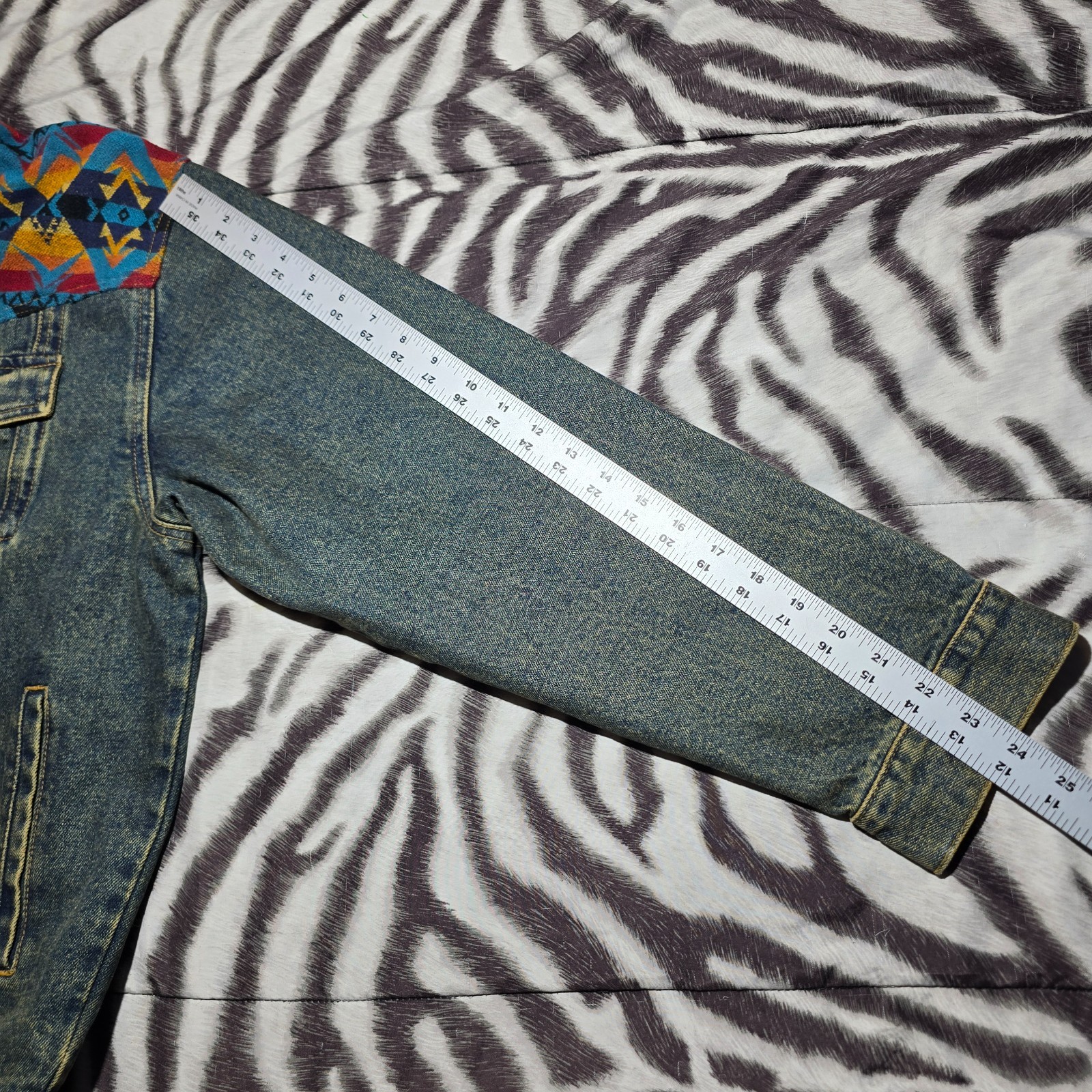 Pendleton Denim jacket wool shoulders Chief Josep… - image 12