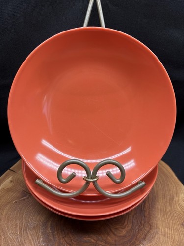 8-Vintage Brookpark Melamine Melmac Orange Coral Soup Cereal Large Bowl - Picture 15 of 21