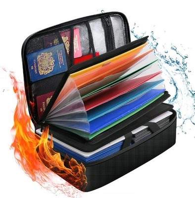 Feuerfeste wasserdichte Dokumentenbox mit Schloss Kapazität Ablage Aufbewahrung Organizer