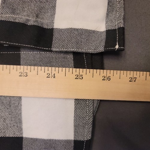 Dixxon DFC Youth Large Flannel Shirt Black White Plaid Button Up Pockets - Picture 4 of 6