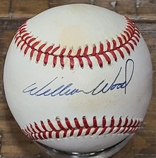 WILBUR WOOD SIGNED OAL BROWN BASEBALL WHITE SOX RED SOX PIRATES DEC
