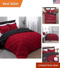 California King Comforter Set, Red and Black Comforter Set California King fo...