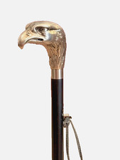 Vintage Style 28" Long Handle Shoe Horn - Chrome Eagle Head Faux Ox Horn Scoop