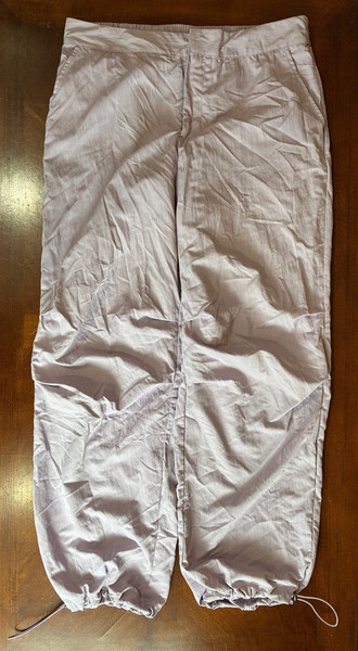 Wide Leg w Toggles Women's Parachute Pants w Pockets - Size 12, Pale Purple