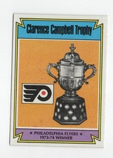 CLARENCE CAMPBELL TROPHY FLYERS  #253 1974-75 TOPPS CREASE FREE EX-NM