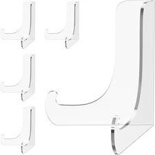 5 Pack Clear Acrylic Display Stand Easel Holder for Plate, Card, Photo, Book