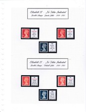 QEII MNH 1989 to 93 NVI Set of Gummed booklet Stamps in Litho with Normal Perfs