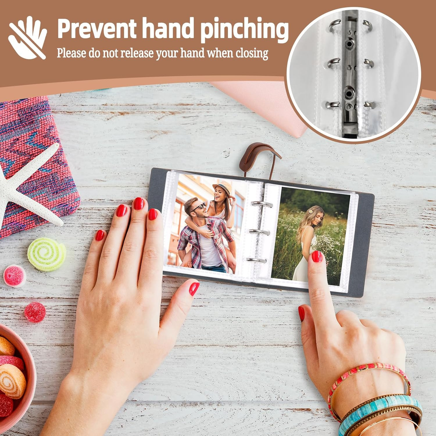 Small Photo Album Book, Mini 2X3 Photo Albums for Polaroid Wallet Size Photos, P