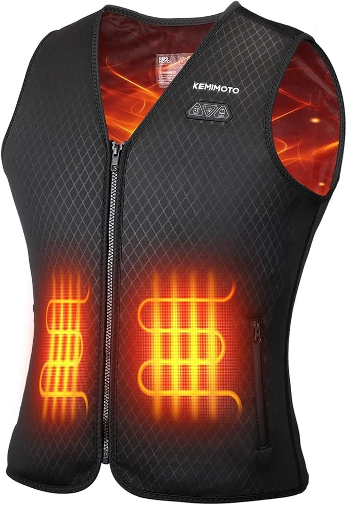 BIAL Heizweste Damen, 7,4V Beheizbare Weste damen mit Powerbank 16000mah, Beheizte Weste Damen, Leichte Elektrische Wärmeweste Damen für Outdoor Motorrad Camping