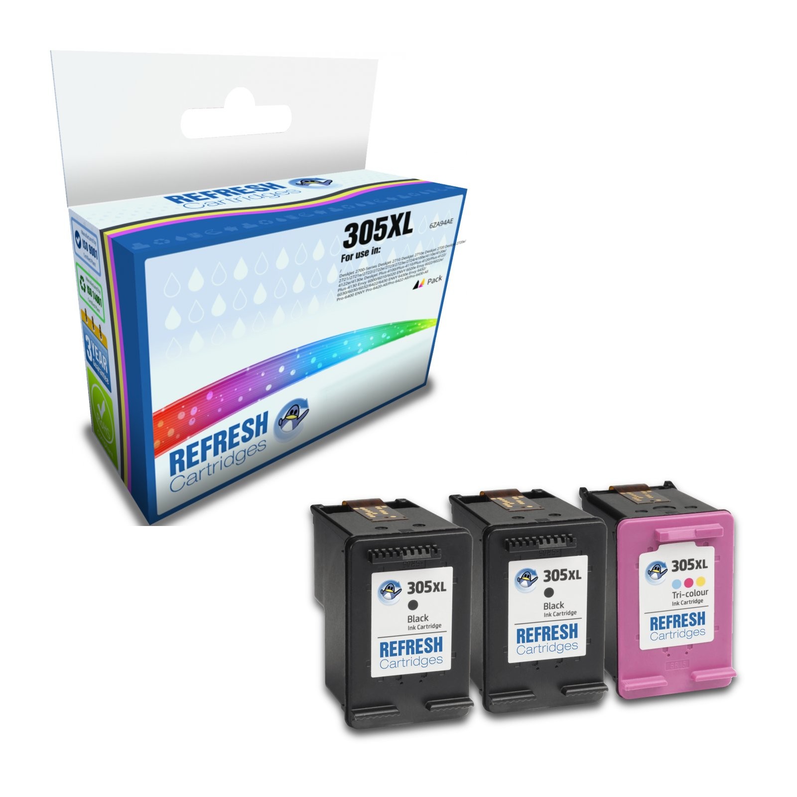 Refresh Cartridges Replacement Value Pack 305XL Ink Compatible With HP Printers