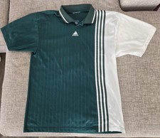 VINTAGE Adidas Shirt Mens L Made in USA Green Soccer Jersey Collar