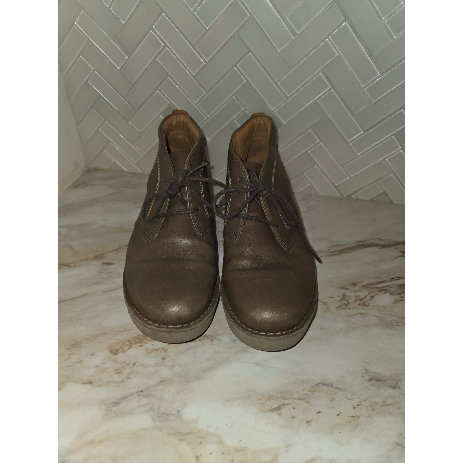 Clarks Unstructured Leather Ankle Chukka Boots Lace Up Casua