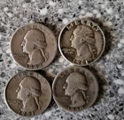 4 Silver Washington Quarters