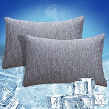 Cooling Pillow Cases Zipper Pillow Covers Q-Max 20" x 26" Pack of 2 01-grey