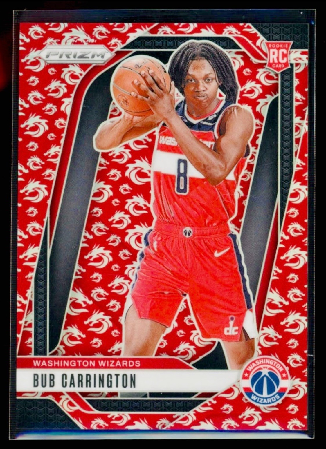 2024-25 Panini Prizm - Bub Carrington #244 DRAGON YEAR Prizm /88 COLOR MATCH RC