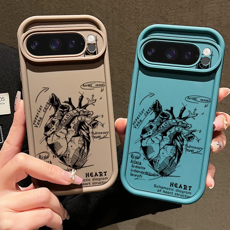 ShockProof Heart Pattern Silicone Case For Google Pixel 9 8 7 Pro XL 8A 7A Cover - Image 3 of 4